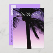 Kokosnoten in de wind; adreswijziging aankondigingskaart (Voorkant / Achterkant)