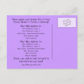 Kokosnoten in de wind; adreswijziging aankondigingskaart (Achterkant)