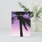 Kokosnoten in de wind; adreswijziging aankondigingskaart (Staand voorkant)