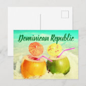 Kokosnoten van de Dominicaanse Republiek Briefkaart (Voorkant / Achterkant)
