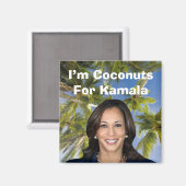 Kokosnoten voor Kamala Magneet (Voorkant / Achterkant)
