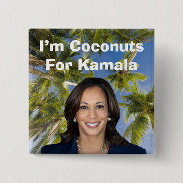 Kokosnoten voor Kamala Vierkante Button 5,1 Cm