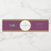Kokosolie zeep paarse gouden productetiket waterfles etiket (Enkel label)