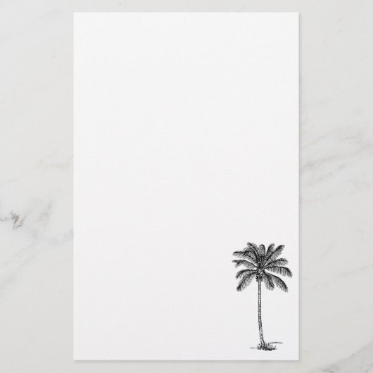 Kokospalm Boom Tropisch Strand Thema Briefpapier (Voorkant)