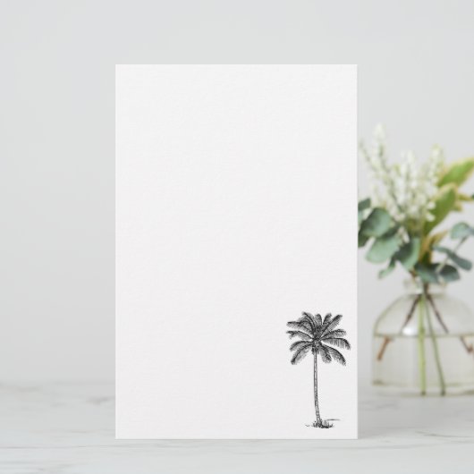 Kokospalm Boom Tropisch Strand Thema Briefpapier (Staand voorkant)