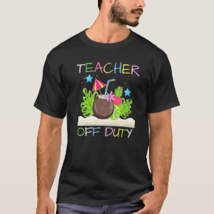 Kokospalm Boomstrand Vakantie Leraar Buiten Dienst T-shirt