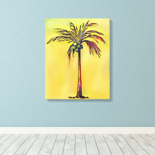 Kokospalm Canvas Afdruk (Insitu (Houten vloer))