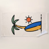 Kokospalm & Surfboard Kinder Strandlaken (Voorkant)