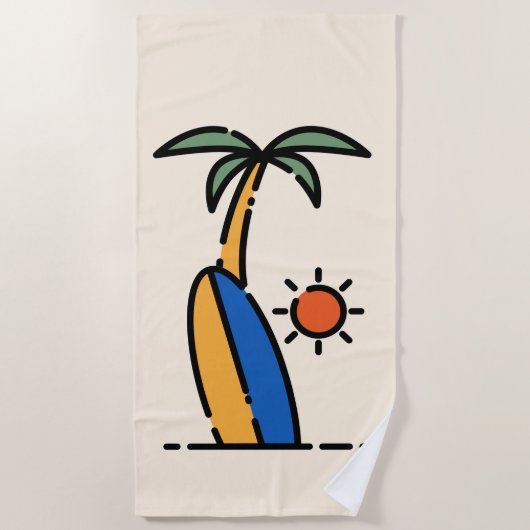 Kokospalm & Surfboard Kinder Strandlaken (Voorkant)