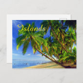 Kokospalm Tree Sandy Tropical Island Beach Briefkaart (Voorkant / Achterkant)