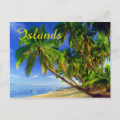 Kokospalm Tree Sandy Tropical Island Beach Briefkaart (Voorkant)