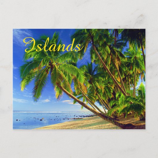 Kokospalm Tree Sandy Tropical Island Beach Briefkaart (Voorkant)