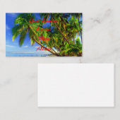 Kokospalm Tree Sandy Tropical Island Beach Visitekaartje (Voorkant / Achterkant)