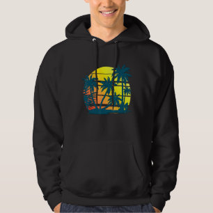 Kokospalm Trees Summer Vacation Beach Tropical Hoodie