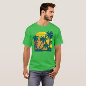 Kokospalm Trees Summer Vacation Beach Tropical T-shirt (Voorkant volledig)