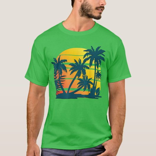 Kokospalm Trees Summer Vacation Beach Tropical T-shirt (Voorkant)