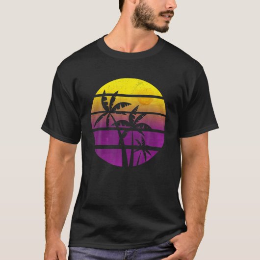 Kokospalm Trees Summer Vacation Beach Tropical T-shirt (Voorkant)