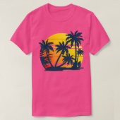 Kokospalm Trees Summer Vacation Beach Tropical T-shirt (Design voorkant)