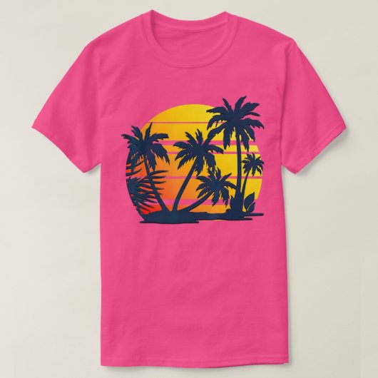 Kokospalm Trees Summer Vacation Beach Tropical T-shirt (Design voorkant)