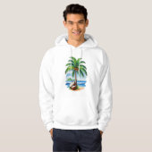 Kokospalm Tropisch Eiland Hoodie (Voorkant volledig)