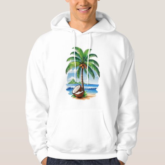 Kokospalm Tropisch Eiland Hoodie (Voorkant)