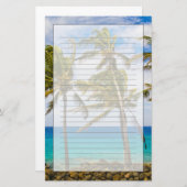 Kokospalmbomen (Cocos nucifera) die in Briefpapier (Voorkant / Achterkant)