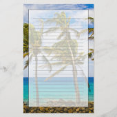 Kokospalmbomen (Cocos nucifera) die in Briefpapier (Voorkant)