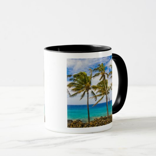 Kokospalmbomen (Cocos nucifera) die in Mok (Voorkant rechts)