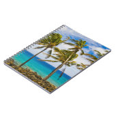 Kokospalmbomen (Cocos nucifera) die in Notitieboek (Linkerzijde)