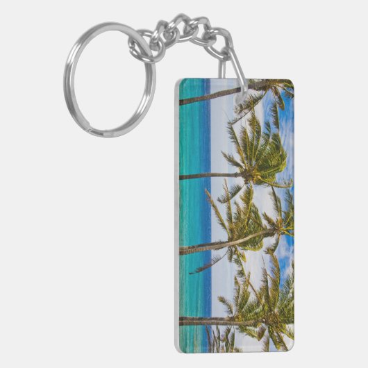 Kokospalmbomen (Cocos nucifera) die in Sleutelhanger (Voorkant Links)