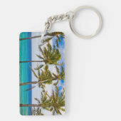 Kokospalmbomen (Cocos nucifera) die in Sleutelhanger (achterkant)