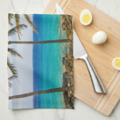 Kokospalmbomen (Cocos nucifera) die in Theedoek (Quarter Fold)