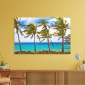 Kokospalmbomen (Cocos nucifera) wiegen in Canvas Afdruk (Insitu (Woonkamer))