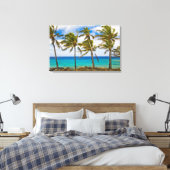Kokospalmbomen (Cocos nucifera) wiegen in Canvas Afdruk (Insitu (Slaapkamer))