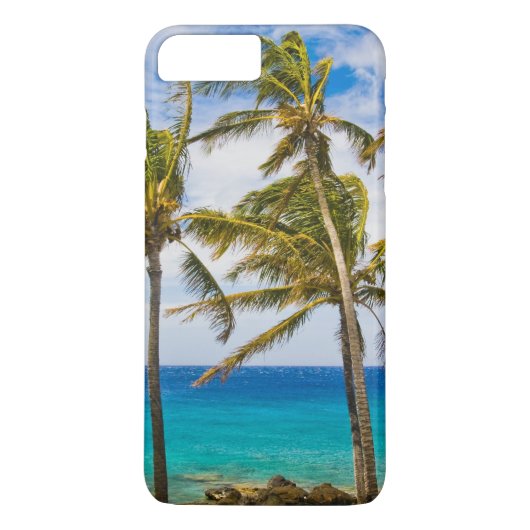 Kokospalmbomen (Cocos nucifera) zwaaiend in Case-Mate iPhone Case (Achterkant)
