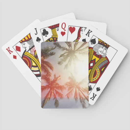 Kokospalmbomen tegen de zon pokerkaarten (Achterkant)
