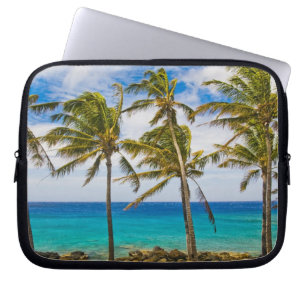 Kokospalmboom (Cocos nucifera) wiegend in Laptop Sleeve