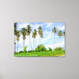 Kokospalmboom Eiland Landschap Reis Foto Canvas Afdruk