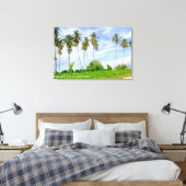 Kokospalmboom Eiland Landschap Reis Foto Canvas Afdruk (Insitu (Slaapkamer))