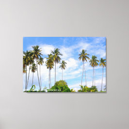 Kokospalmboom Eiland Landschap Reis Foto Canvas Afdruk