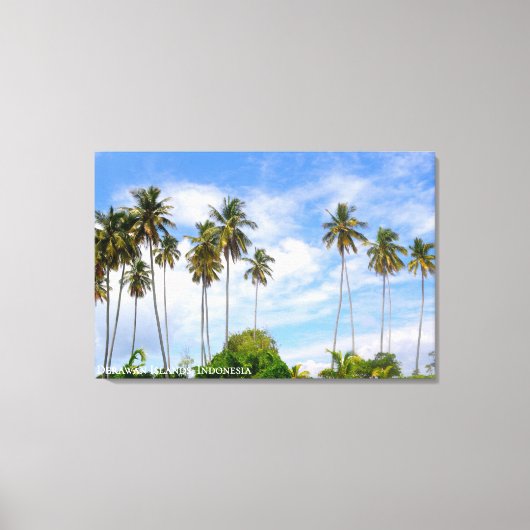 Kokospalmboom Eiland Landschap Reis Foto Canvas Afdruk (Voorkant)