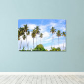Kokospalmboom Eiland Landschap Reis Foto Canvas Afdruk (Insitu (Houten vloer))
