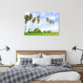 Kokospalmboom Eiland Landschap Reis Foto Canvas Afdruk (Insitu (Slaapkamer))