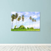 Kokospalmboom Eiland Landschap Reis Foto Canvas Afdruk (Insitu (Houten vloer))