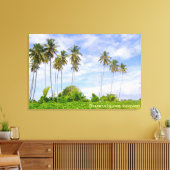 Kokospalmboom Eiland Landschap Reis Foto Canvas Afdruk (Insitu (Woonkamer))