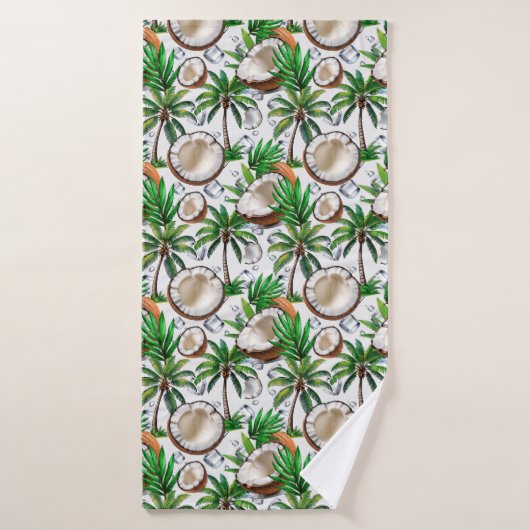Kokospalmboom Tropisch ontwerp Badhanddoek (Badhanddoek)