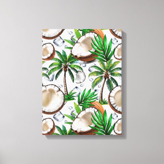 Kokospalmboom Tropisch ontwerp Canvas Afdruk (Voorkant)