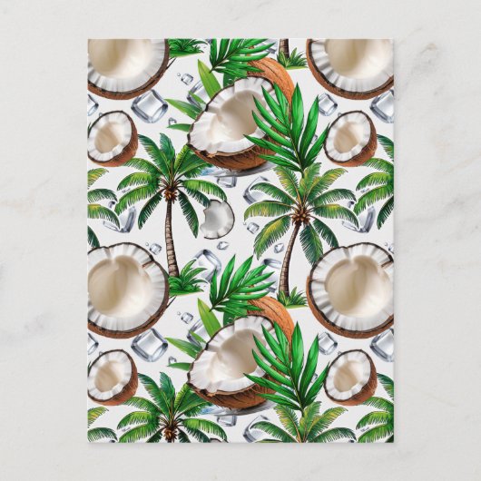 Kokospalmboom Tropisch Patroonontwerp Briefkaart (Voorkant)