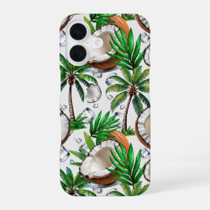 Kokospalmboom Tropisch Patroonontwerp iPhone 16 Hoesje