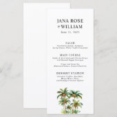 Kokospalmboom Tropische Waterverf Menu (Voorkant / Achterkant)